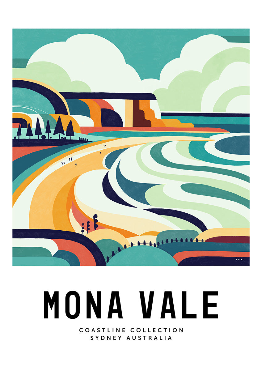 Mona Vale (Coastline Collection) Wall Art Print Poster | Abstract